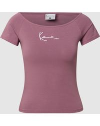 Karlkani - Cropped T-Shirt mit Label-Stitching - Lyst