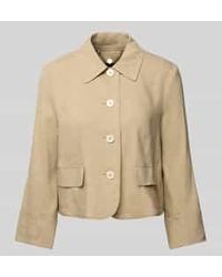 Marc Cain - Regular Fit Blazer Van Linnenmix Met Knoopsluiting - Lyst