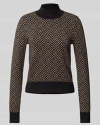 Vero Moda - Regular Fit Gebreide Pullover Van Viscosemix Met Geometrisch Motief - Lyst