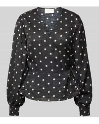 Neo Noir - Blusenshirt mit V-Ausschnitt Modell 'Merry' - Lyst