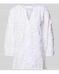 Comma, - Regular Fit Blouse Met V-Hals En 3/4-Mouw - Lyst