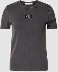 Calvin Klein - T-Shirt mit Label-Badge - Lyst