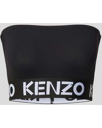 KENZO - Cropped Bandeau-Top mit Label-Prints - Lyst