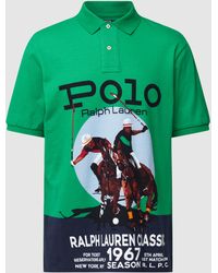 Polo Ralph Lauren Classic Fit Poloshirt Met Motiefprint - Groen