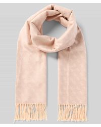 Guess - Schal aus Viskose-Mix mit Logo-Muster und Fransen - Lyst