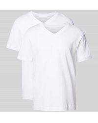 Tom Tailor - T-Shirt mit V-Ausschnitt im 2er-Pack - Lyst