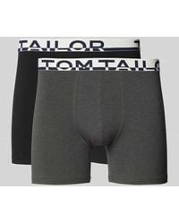 Tom Tailor - Slim Fit Trunks Mit Label-Schriftzug Am Bund - Lyst