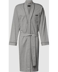 BOSS by HUGO BOSS Badjas Met Contraststrepen en slaapmode voor Badjassen en ochtendjassen Model kimono Bm in het Grijs voor heren Heren Kleding voor voor Nacht 