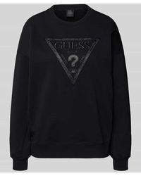 Guess - Sweatshirt mit Rundhalsausschnitt und Label-Stitching - Lyst