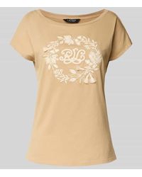 Ralph Lauren - T-Shirt mit geripptem U-Boot-Ausschnitt Modell 'GRIETA' - Lyst
