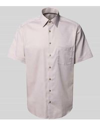 Eterna - Modern Fit Kurzarmhemd mit Knopfleiste - Lyst