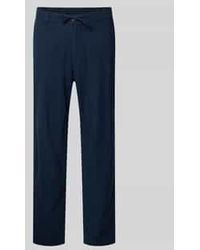 SELECTED - Slim Tapered Fit Broek Met Tunnelkoord - Lyst