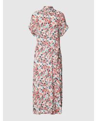 Jake*s Collection Hemdblusenkleid mit floralem Allover-Muster - Grün