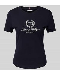 Tommy Hilfiger - Slim Fit T-Shirt mit Label-Stitching - Lyst