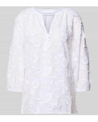 Comma, - Regular Fit Bluse mit V-Ausschnitt und 3/4-Arm - Lyst