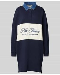 GANT - Knielanges Sweatkleid mit Logo-Stitching - Lyst