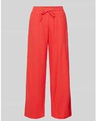 Freequent - Straight Leg Linnen Broek Met Steekzakken, Model 'Lavea' - Lyst