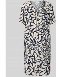 Freequent - Knie-Lange Jurk Met V-Hals Model 'Floy' - Lyst