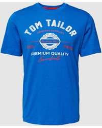 Tom Tailor - T-shirt Met Labelprint En Ronde Hals - Lyst