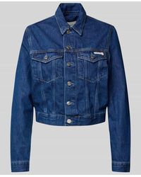 Calvin Klein - Trucker Jacket Mit Label-Patch - Lyst