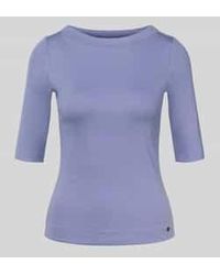 Marc Cain - T-Shirt Van Katoenmix Met Logo-Applicatie - Lyst