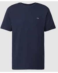 GANT - Regular Fit T-shirt Met Labelstitching - Lyst
