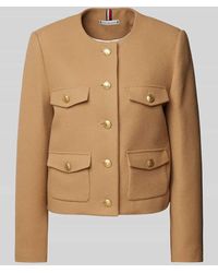 Tommy Hilfiger - Cropped Jacke Mit Knopfleiste - Lyst