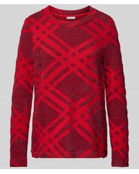 Street One - Strickpullover Mit Geripptem Rundhalsausschnitt - Lyst