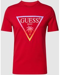 Guess - T-shirt Met Labelprint - Lyst