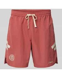 Prohibited - Regular Fit Sweatshorts Met Labeldetail - Lyst