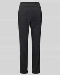 Marc Cain - Regular Fit Broek Van Linnenmix Met Elastische Band - Lyst