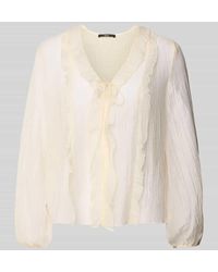 Zero - Regular Fit Bluse mit V-Ausschnitt und Schnürung - Lyst
