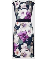 Swing - Knielanges Cocktailkleid mit floralem Print - Lyst