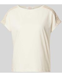 S.oliver - T-Shirt mit Häkelspitze und Rundhalsausschnitt - Lyst