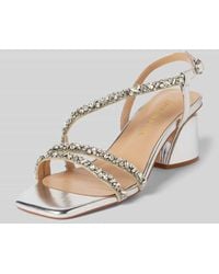 Alma En Pena. - Ledersandalette Mit Ziersteinbesatz - Lyst