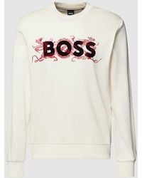 BOSS - Sweatshirt mit Motiv-Stitching Modell 'Soleri' - Lyst
