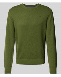 S.oliver - Regular Fit Strickpullover Aus Reiner Baumwolle Mit Label-Stitching - Lyst