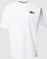 Lacoste - Loose Fit T-Shirt mit Label-Stitching - Lyst