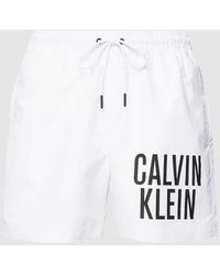 Calvin Klein - Badehose mit Label-Print - Lyst