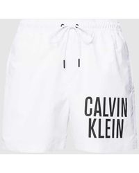 Calvin Klein - Badehose Mit Label-Print - Lyst
