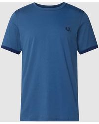 Fred Perry - T-Shirt mit Logo-Stitching Modell 'RINGER' - Lyst