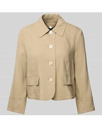 Marc Cain - Regular Fit Blazer aus Leinen-Mix mit Knopfleiste - Lyst