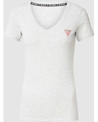 Guess - T-Shirt mit Label-Print Modell 'MINI TRIANGLE TEE' - Lyst