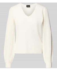 S.oliver - Regular Fit Pullover aus Viskose-Mix mit semitransparenten Ärmeln - Lyst