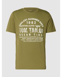 Tom Tailor T-Shirt mit Label-Print - Grün