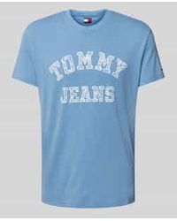 Tommy Hilfiger - Regular Fit T-shirt Van Puur Katoen Met Labelprint Met Motief - Lyst