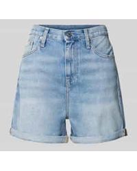 Calvin Klein - Relaxed Fit Korte Jeans Met Labeldetail - Lyst