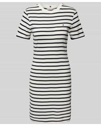 Tommy Hilfiger - Slim Fit T-Shirt-Kleid mit Streifenmuster - Lyst