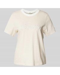 S.oliver - Regular Fit T-Shirt Aus Reiner Baumwolle Mit Schmuckperlen-Schriftzug - Lyst