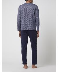 Hom Pyjama Van Katoen, Model 'napoule' - Blauw